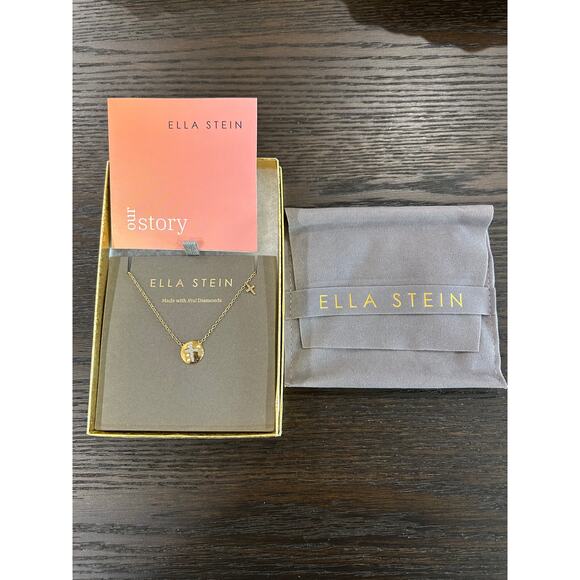 Ella Stein cross circle pendant necklace sterling with 14KT - Picture 3 of 4